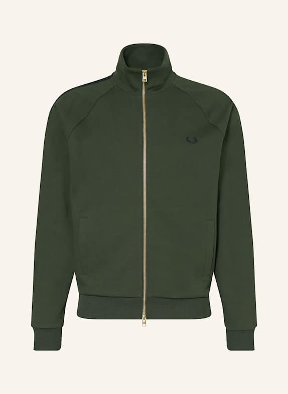 FRED PERRY Trainingsjacke mit Galonstreifen DUNKELGRÜN