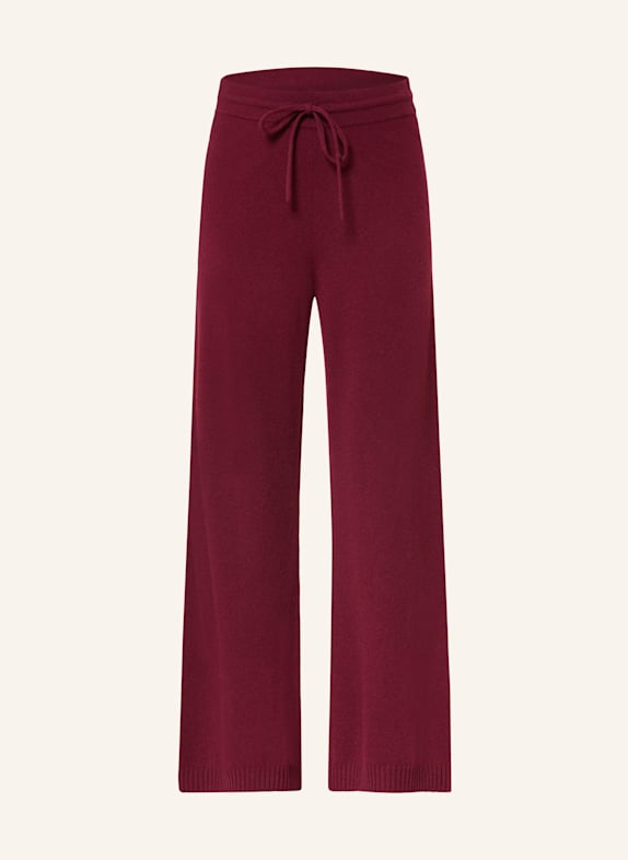 MRS & HUGS Gebreide broek van merinowol DONKERROOD