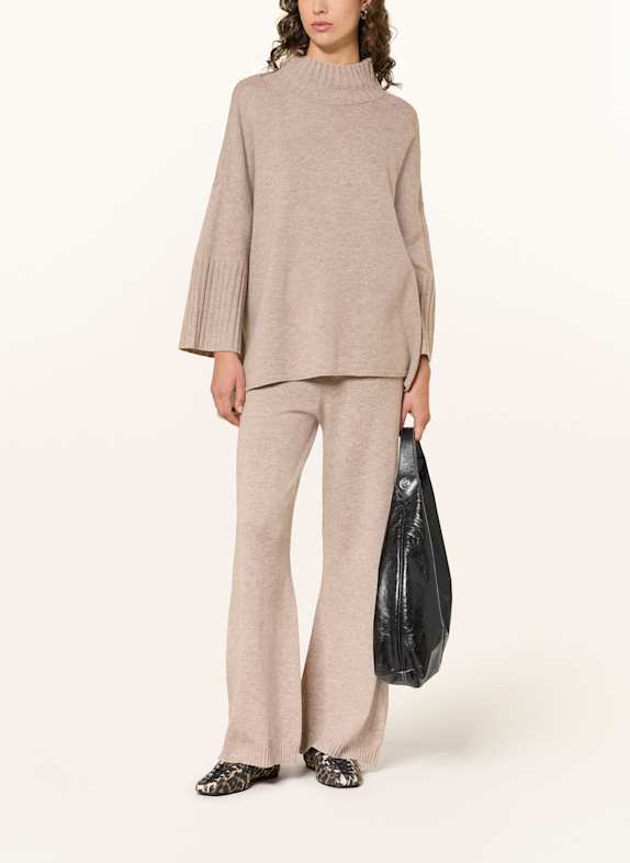 MRS & HUGS Trui van merinowol TAUPE