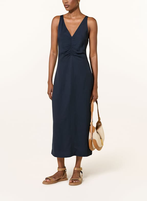 REISS Kleid PARI mit Rüschen DUNKELBLAU