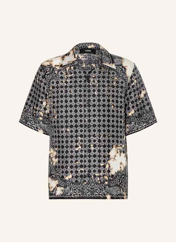 AMIRI Resort shirt relaxed fit made of silk BLACK/ WHITE/ BEIGE