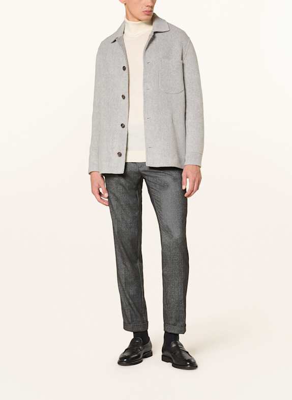 MYTHS Flanellen broek Extra Slim Fit ZWART