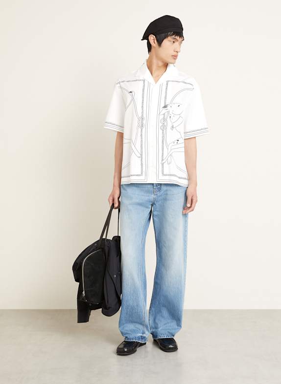 JACQUEMUS Košile resort LA CHEMISE JEAN Comfort Fit BÍLÁ