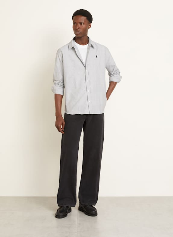 AMI PARIS Overhemd Classic Fit ZWART / WIT