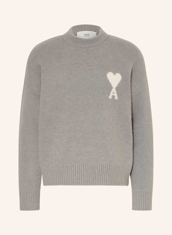 AMI PARIS Pull en alpaga GRIS / ÉCRU