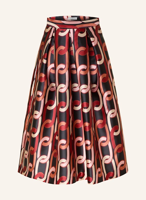 LUNATICA MILANO Faltenrock SCHWARZ / DUNKELROT / ORANGE