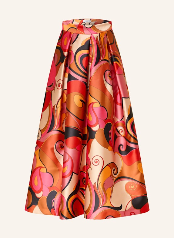 LUNATICA MILANO Faltenrock ORANGE / PINK / SCHWARZ