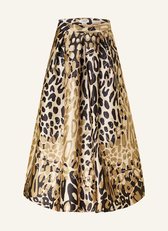 LUNATICA MILANO Faltenrock BEIGE / CREME / SCHWARZ