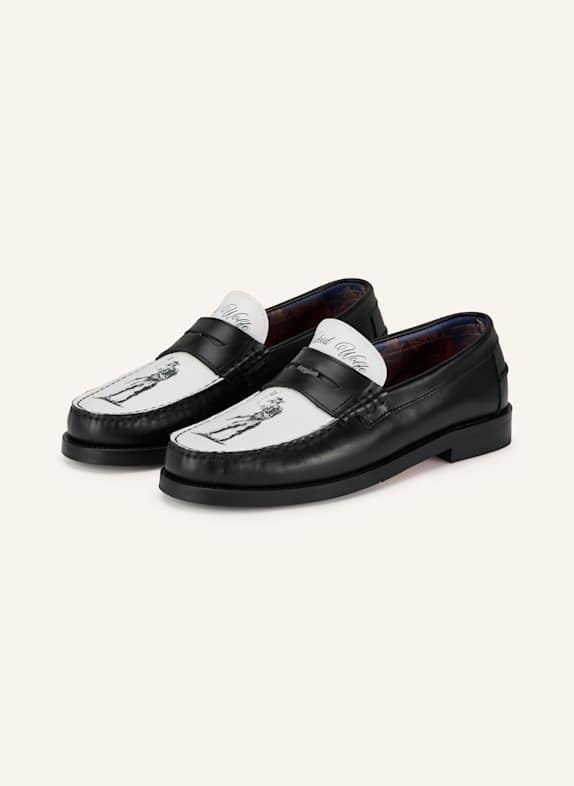 NAKED WOLFE Penny-Loafer RIVIERA SCHWARZ/ WEISS