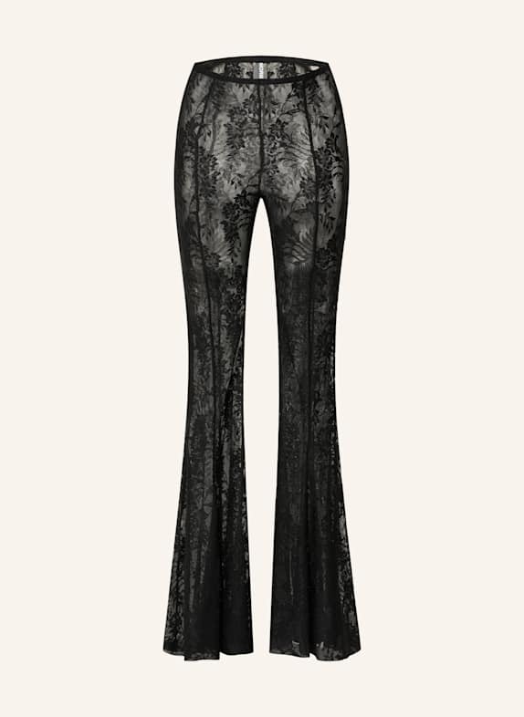 NORMA KAMALI Lace bootcut trousers BLACK