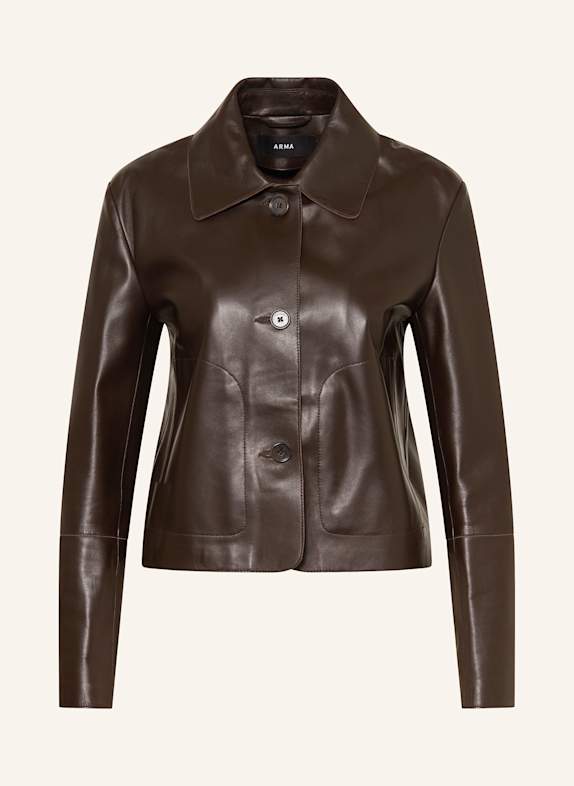 ARMA acne studios farrin face cotton hoodie DARK BROWN