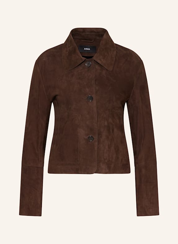 ARMA acne studios farrin face cotton hoodie DARK BROWN