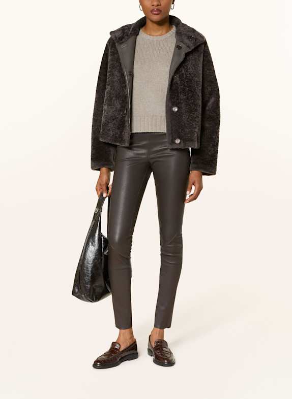 ARMA Leren legging ROCHE MARRON FONCÉ