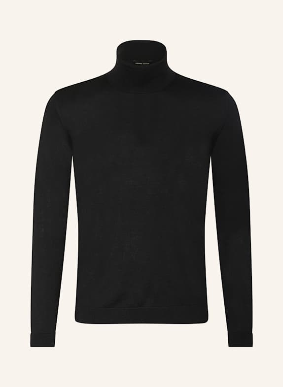 roberto collina Rollkragenpullover aus Merinowolle SCHWARZ