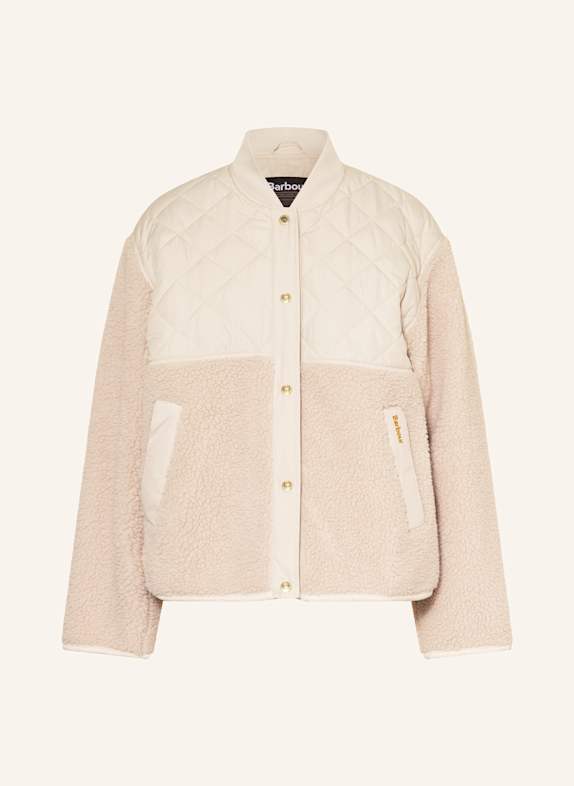 Barbour Teddyfell-Jacke WETHERBY im Materialmix CREME