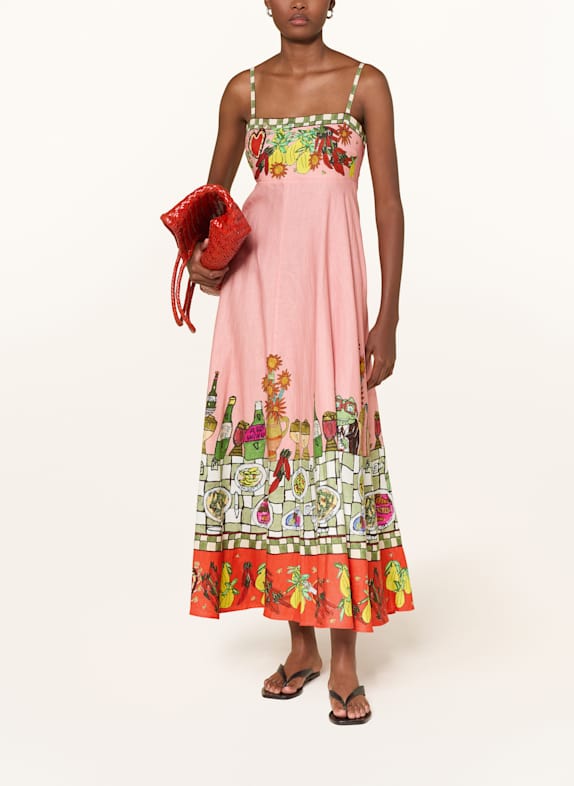 ALÉMAIS Leinenkleid CONTESSA ROSA/ GRÜN/ ROT