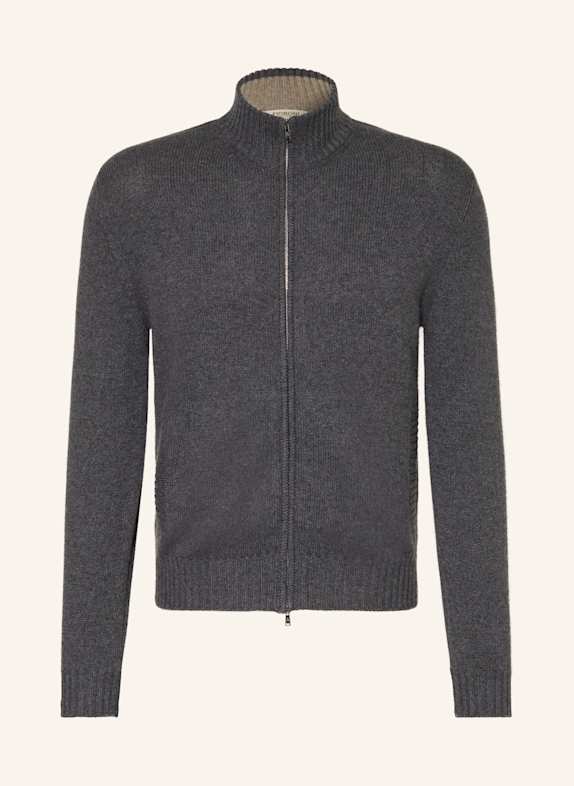 FIORONI Kardigan z kaszmiru CZIEMNOSZARY