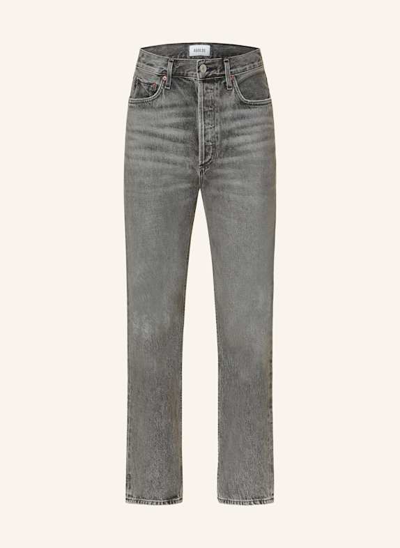 AGOLDE Straight džíny 90'S PINCH WAIST CROP audit worn vint blk