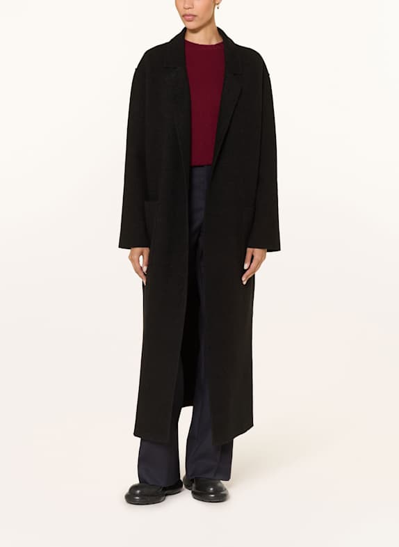 lunaria cashmere Cashmere-Mantel SCHWARZ