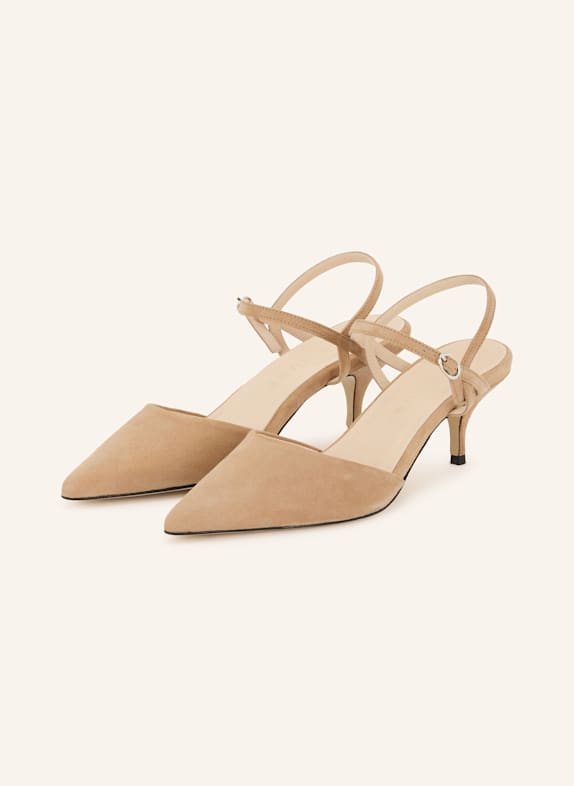 MRS & HUGS Slingback pumps LIGHT BROWN