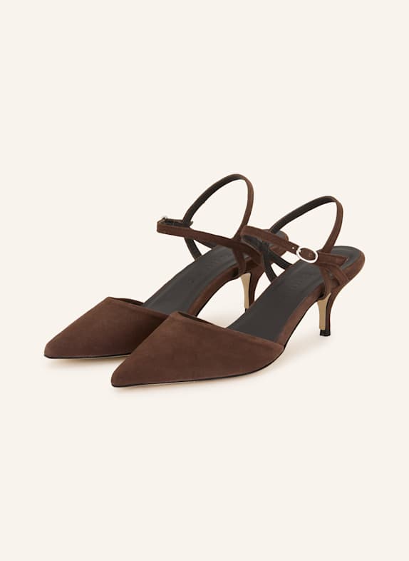 MRS & HUGS Slingback pumps BROWN