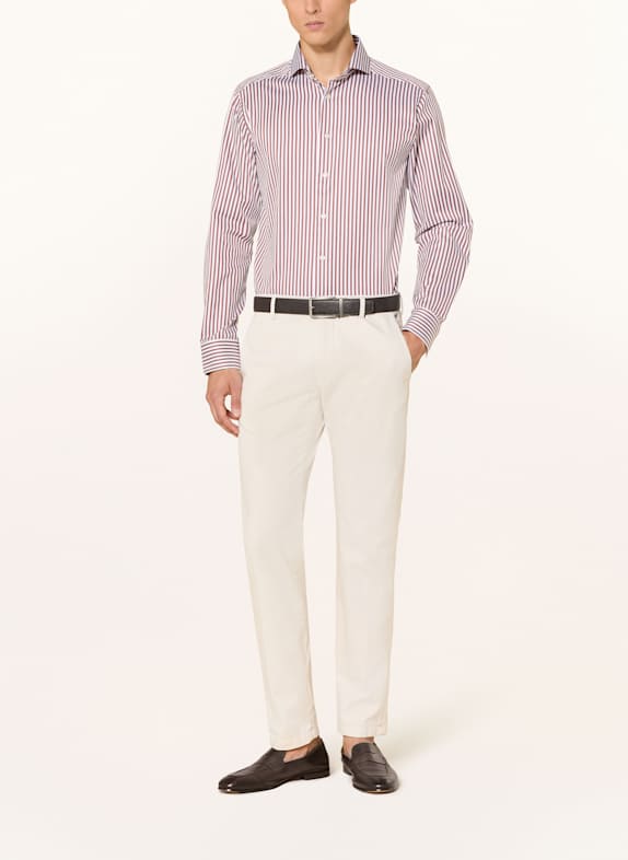 ETON Overhemd Slim Fit DONKERROOD / WIT
