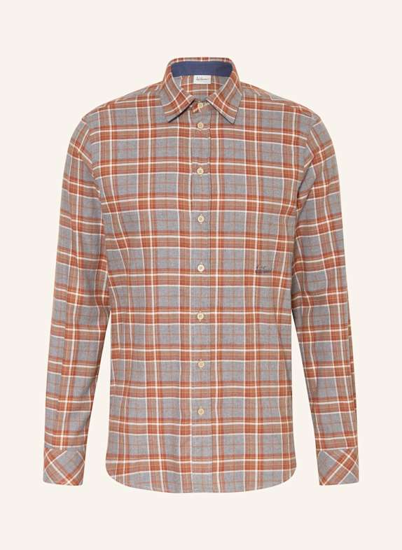 Luis Trenker Flanellhemd Regular Fit BRAUN / HELLGRAU