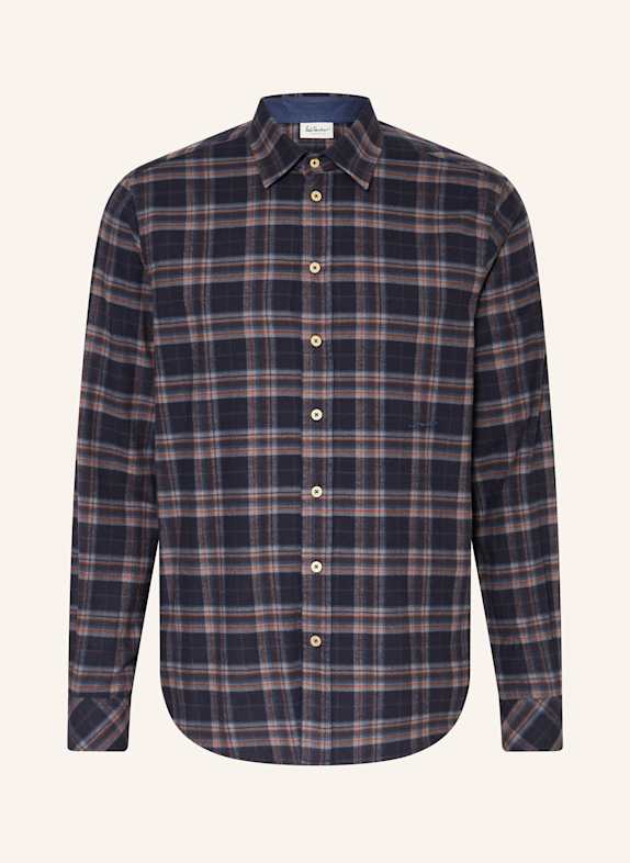 Luis Trenker Flanellhemd Regular Fit DUNKELBLAU / CREME