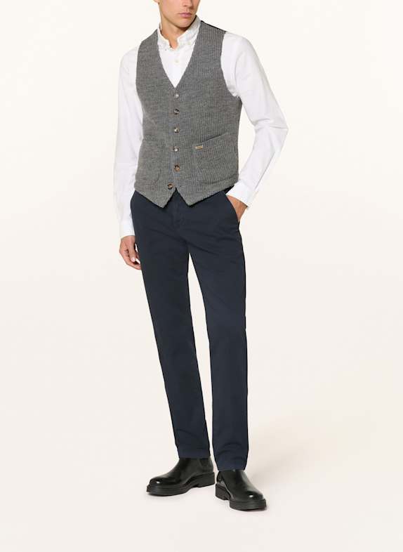 Luis Trenker Vest in materiaalmix GRIJS / DONKERBLAUW