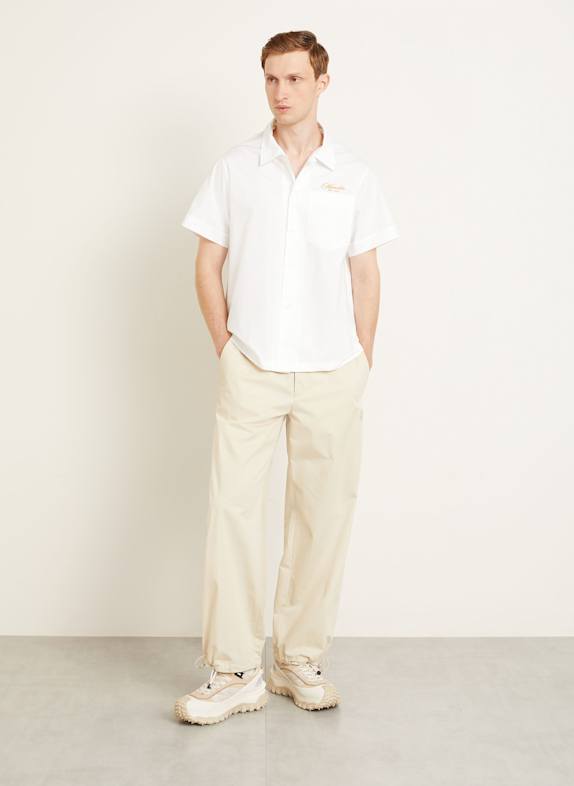 MONCLER Overhemd met korte mouwen Comfort Fit WIT