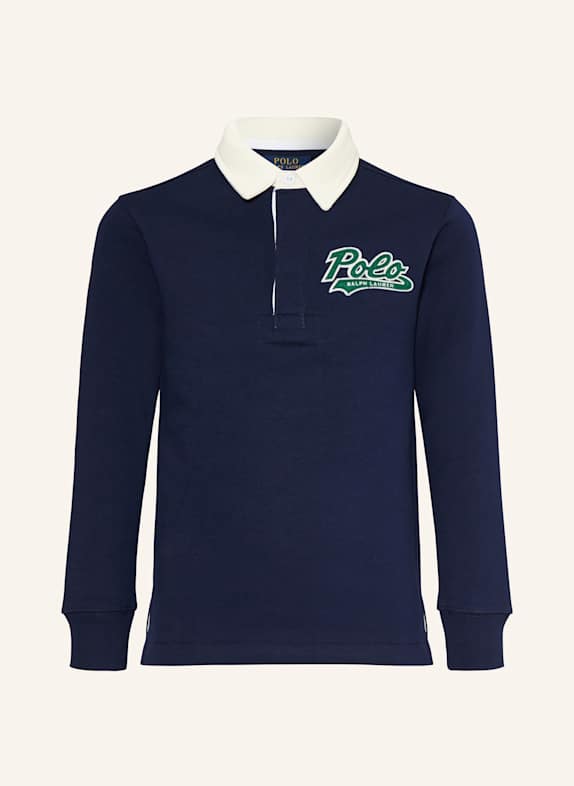 POLO RALPH LAUREN Sweat-Rugbyshirt DUNKELBLAU/ WEISS