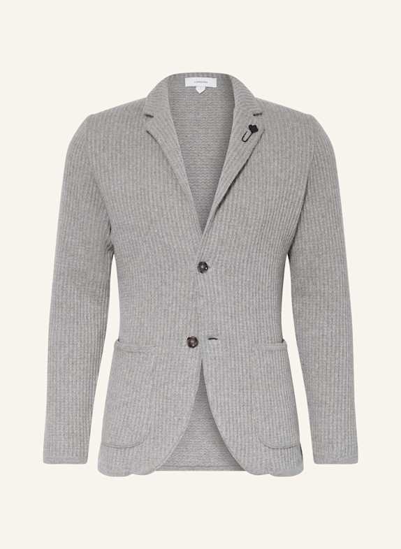 LARDINI Stricksakko Extra Slim Fit aus Cashmere HELLGRAU
