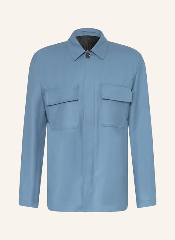 LARDINI Flanell-Overjacket BLAU