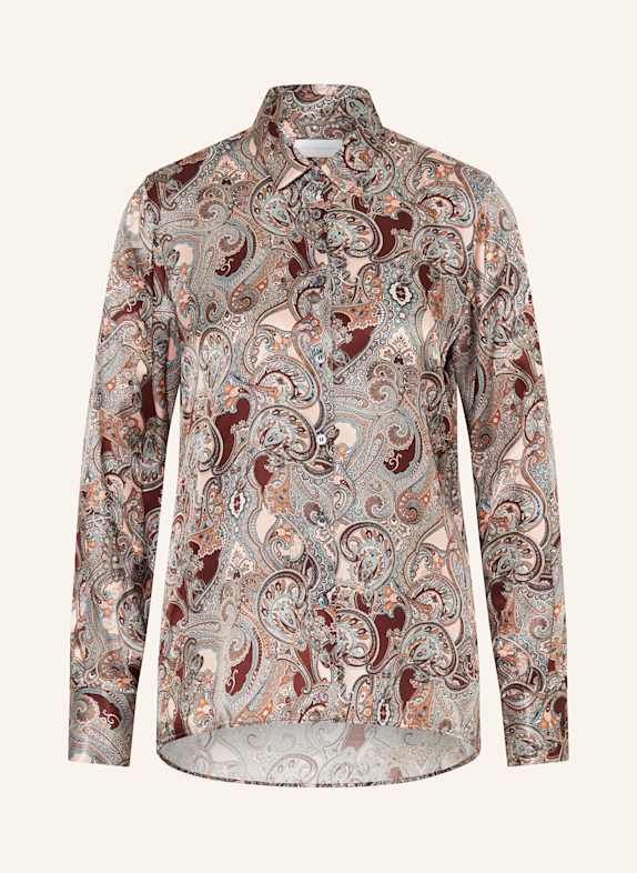 ROBERT FRIEDMAN Hemdbluse mit Seide ROSÉ/ BRAUN/ PETROL