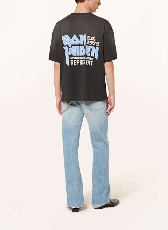 REPRESENT T-shirt IRON MAIDEN ANNIVERSARY DONKERGRIJS / WIT / BLAUW