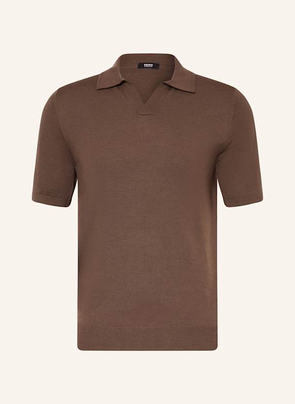 REISS V-neck Pullover With Side Splits DARK BROWN