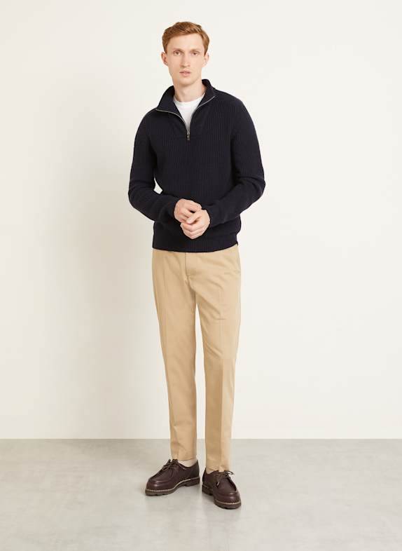 IRIS von ARNIM Cashmere half-zip sweater AMARILLO DARK BLUE