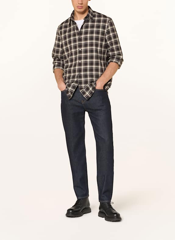 Marc O'Polo Overhemd Regular Fit DONKERGRIJS / WIT / OLIJF