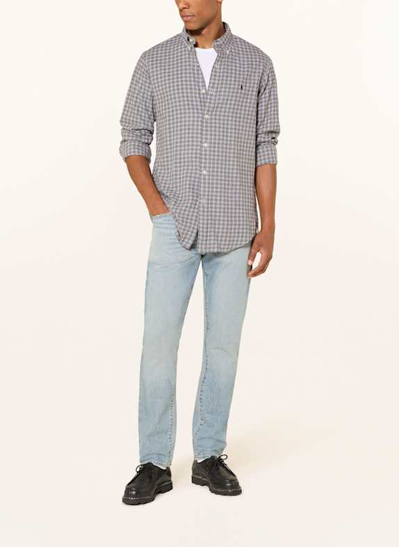 POLO RALPH LAUREN Flanellen overhemd Custom Fit GRIJS / DONKERGRIJS