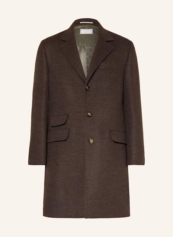 BRUNELLO CUCINELLI Wollmantel DUNKELBRAUN