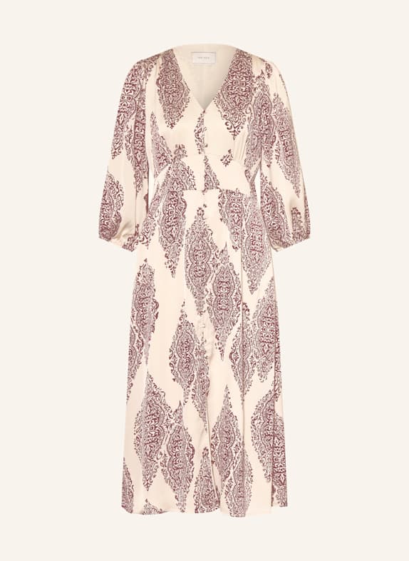 NEO NOIR Robe OLANA à manches 3/4 ROUGE FONCÉ/ ÉCRU
