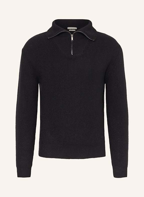 DANIELE FIESOLI Cashmere half-zip sweater BLACK