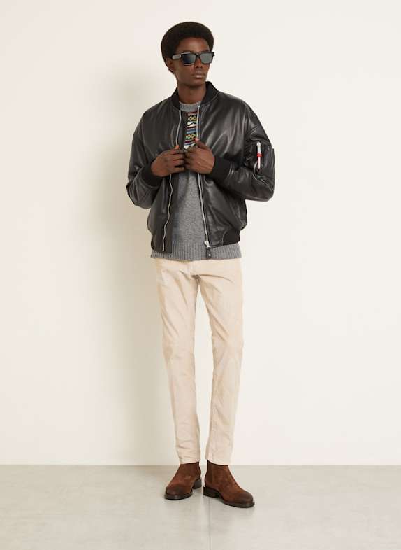 DSQUARED2 Cordbroek Straight Fit LICHTBRUIN