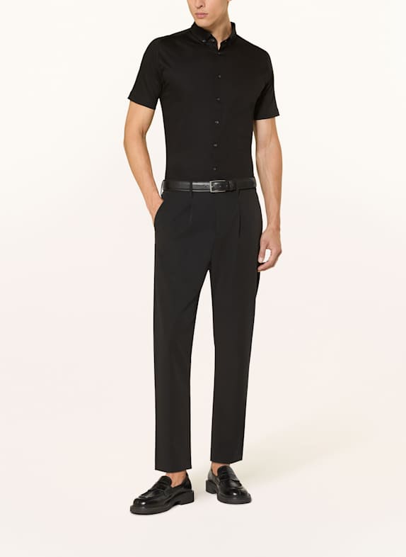 DESOTO Korte mouwen shirt Slim Fit van jersey ZWART