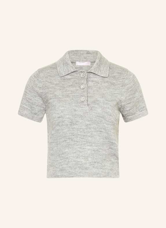 GUESS Koszulka polo z dzianiny JASNOCZARY