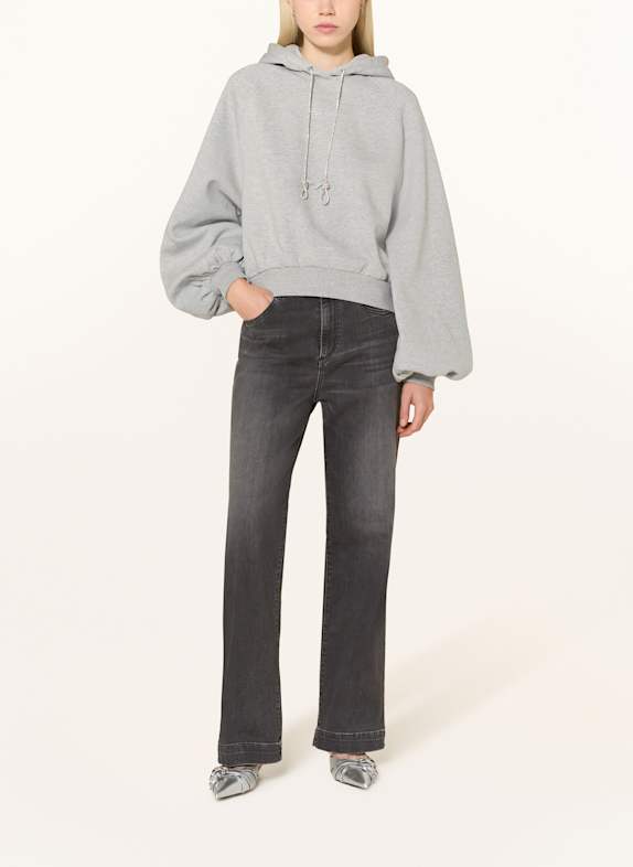 GUESS Hoodie met sierstenen LICHTGRIJS
