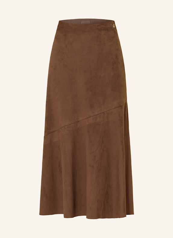 GUESS NUNZIA skirt in leather look DARK BROWN
