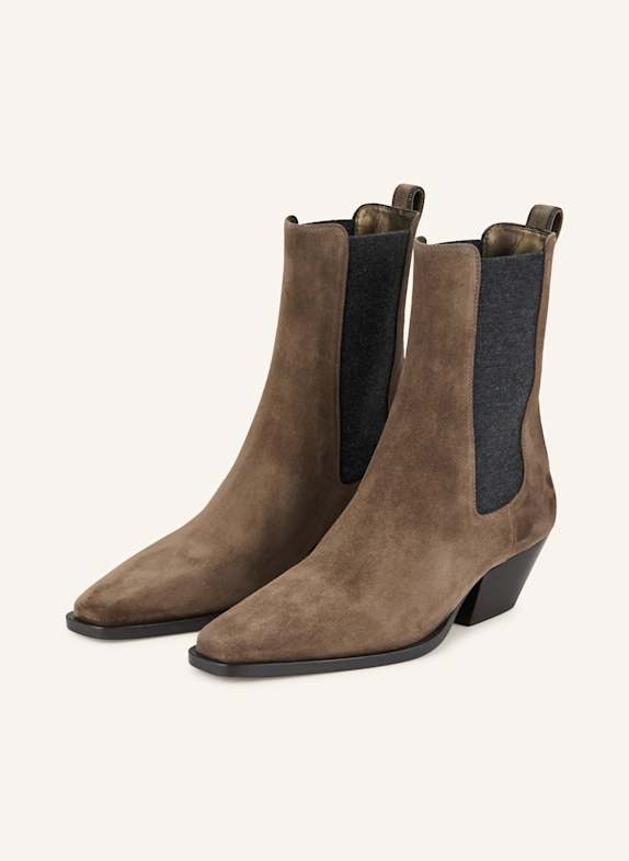BRUNELLO CUCINELLI Chelsea-Boots DUNKELBRAUN / DUNKELGRAU