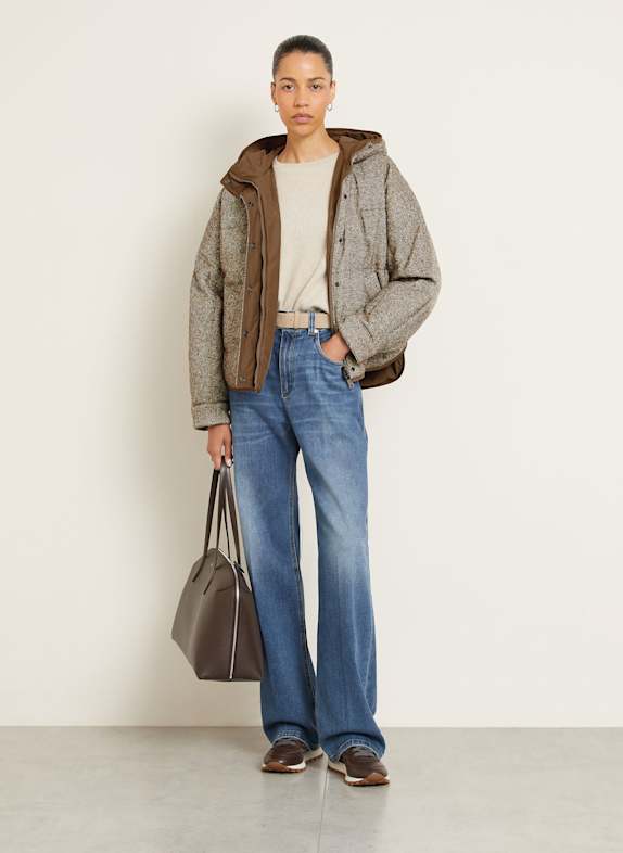 BRUNELLO CUCINELLI Daunenjacke BEIGE / ECRU / SCHWARZ