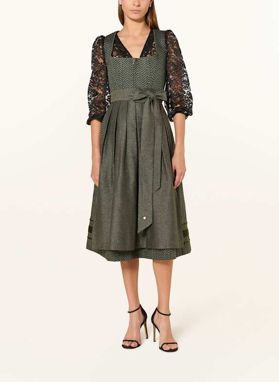 AlpenHERZ Dirndlbluse LOU aus Lochspitze und mit 3/4-Arm SCHWARZ